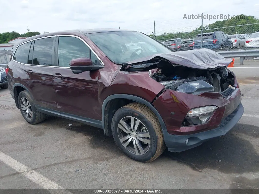 2017 Honda Pilot Ex-l Burgundy vin: 5FNYF6H57HB083234