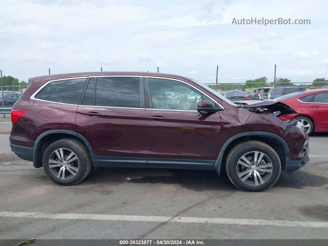 2017 Honda Pilot Ex-l Burgundy vin: 5FNYF6H57HB083234