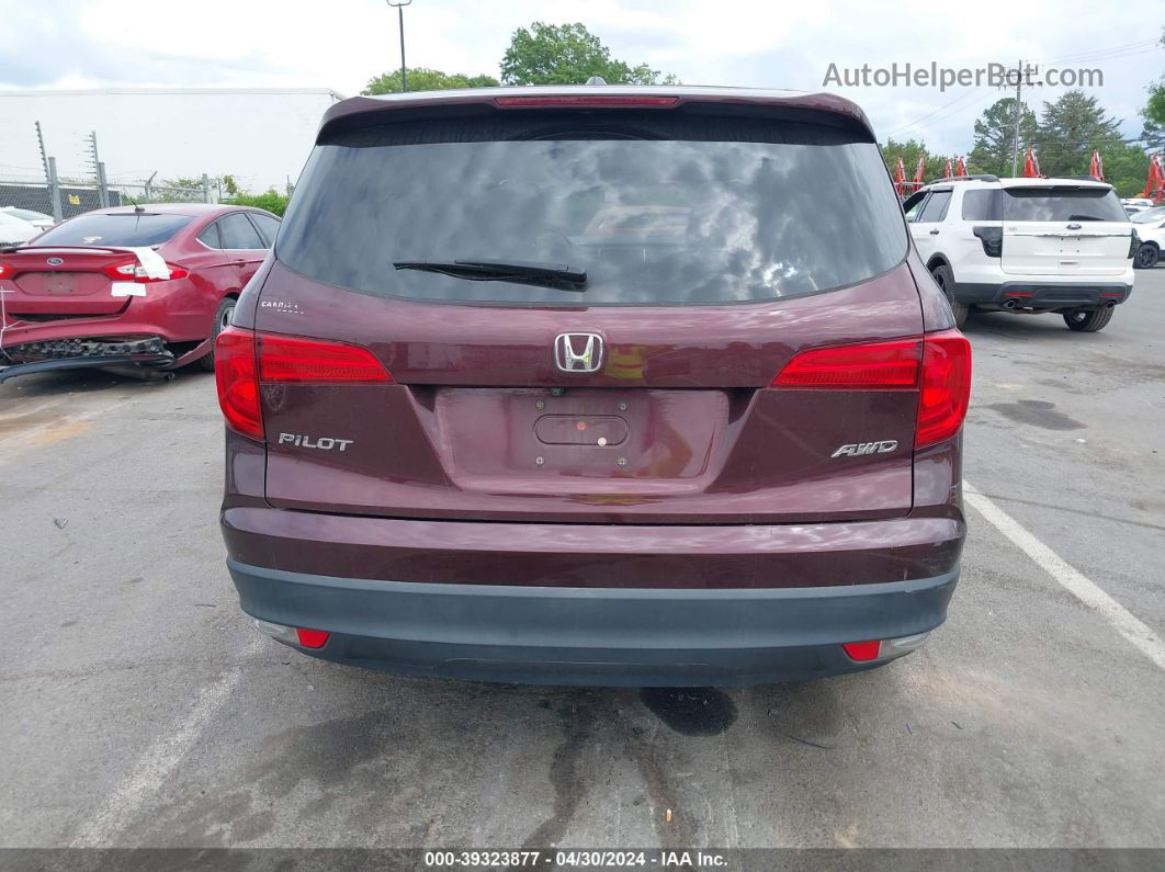 2017 Honda Pilot Ex-l Burgundy vin: 5FNYF6H57HB083234