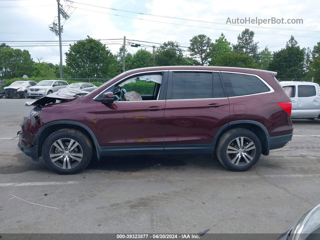 2017 Honda Pilot Ex-l Burgundy vin: 5FNYF6H57HB083234