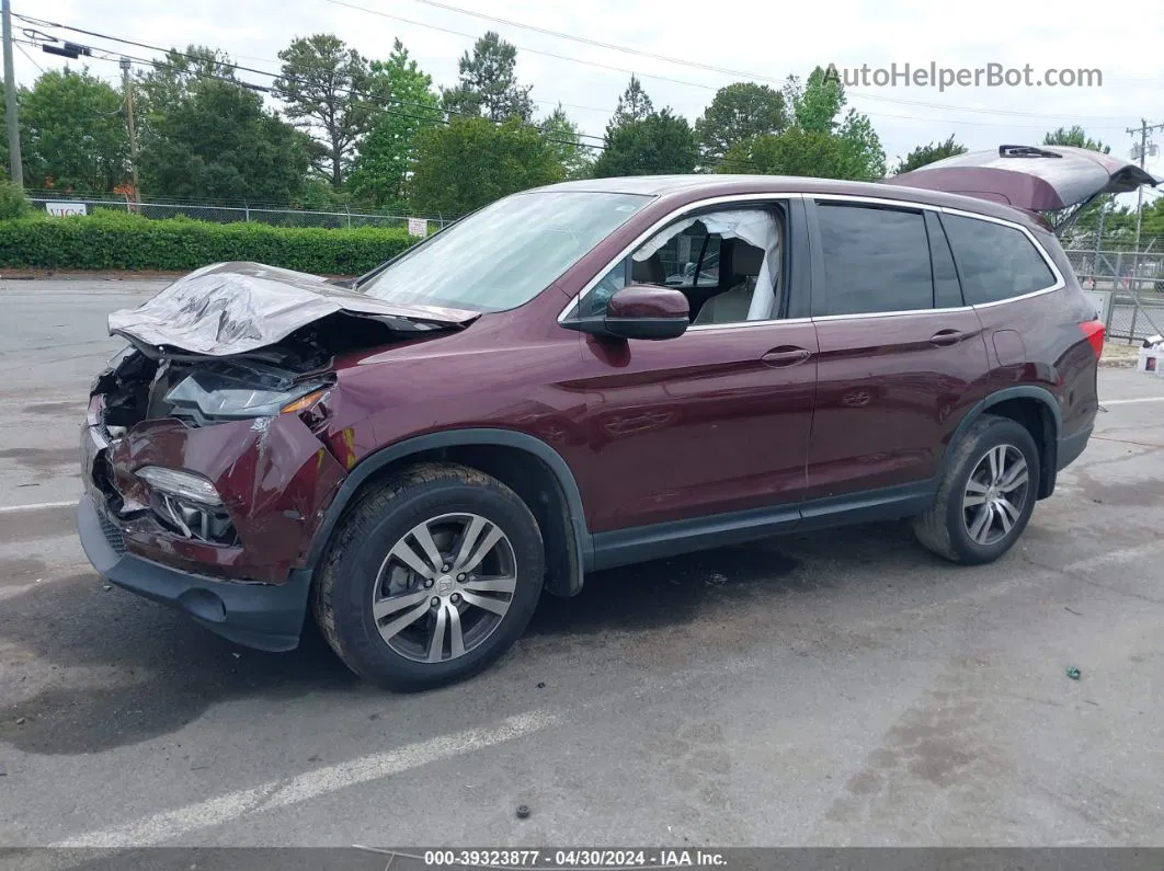 2017 Honda Pilot Ex-l Burgundy vin: 5FNYF6H57HB083234