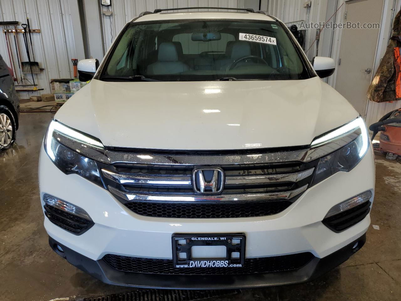 2017 Honda Pilot Exl White vin: 5FNYF6H57HB087350