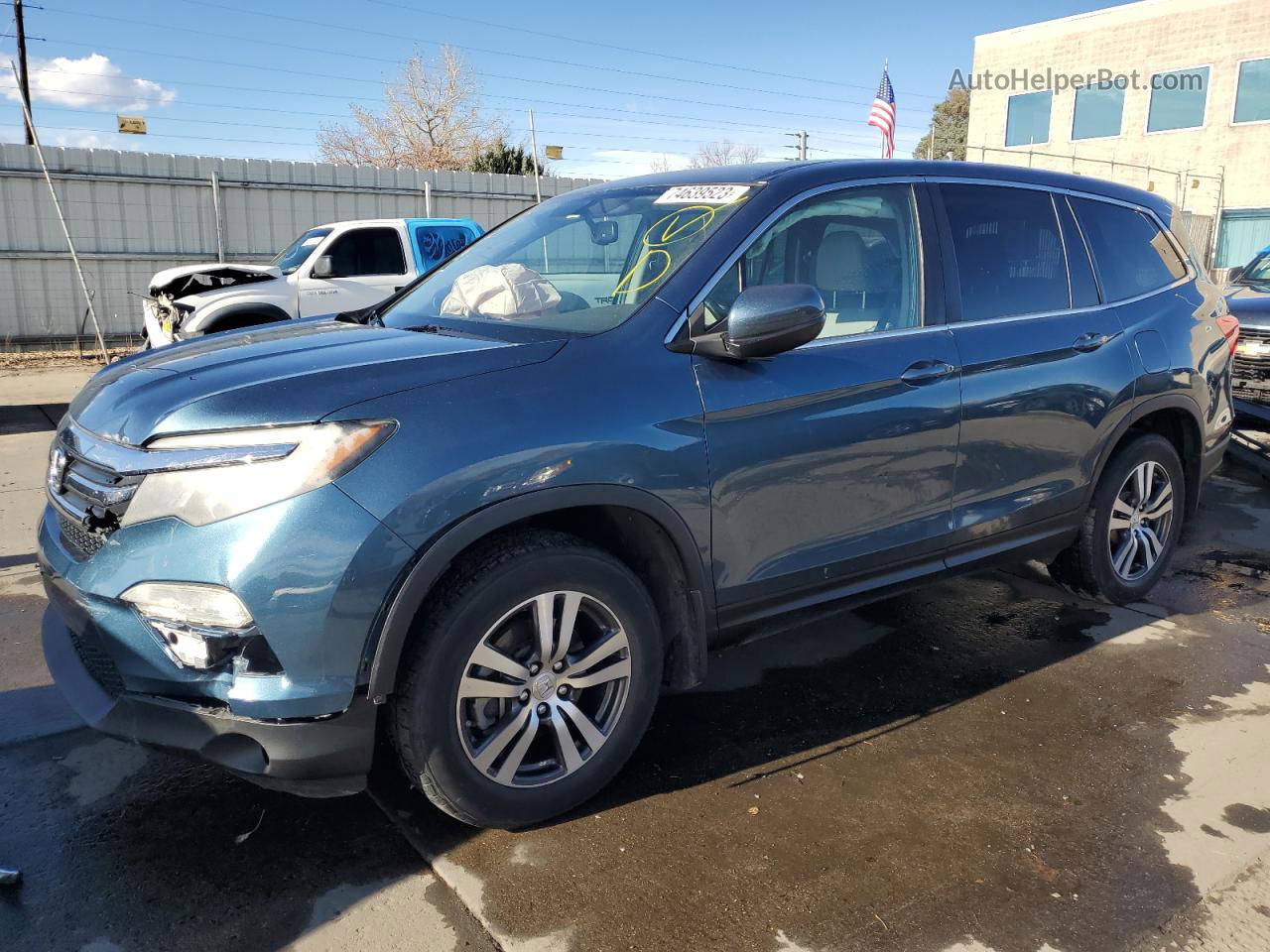 2016 Honda Pilot Exl Blue vin: 5FNYF6H58GB095357