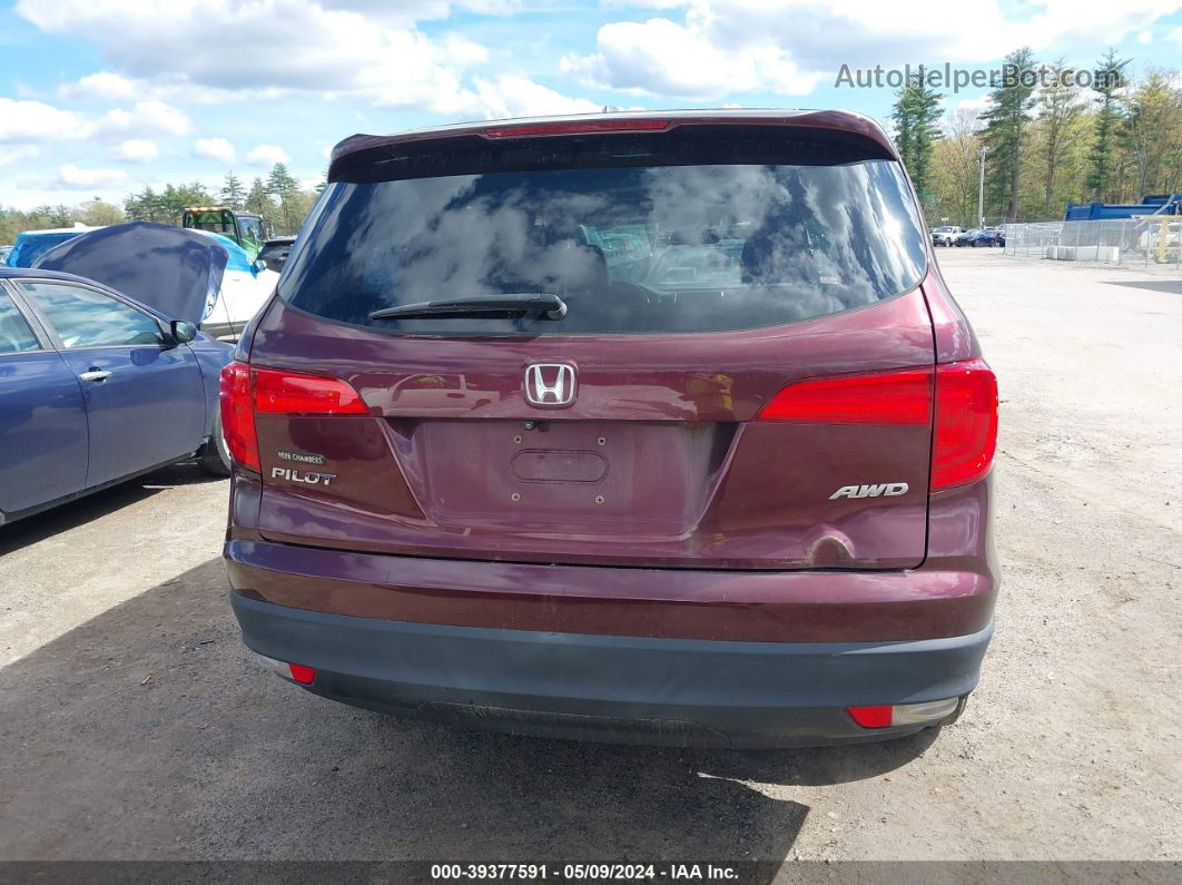 2016 Honda Pilot Ex-l Maroon vin: 5FNYF6H59GB007836