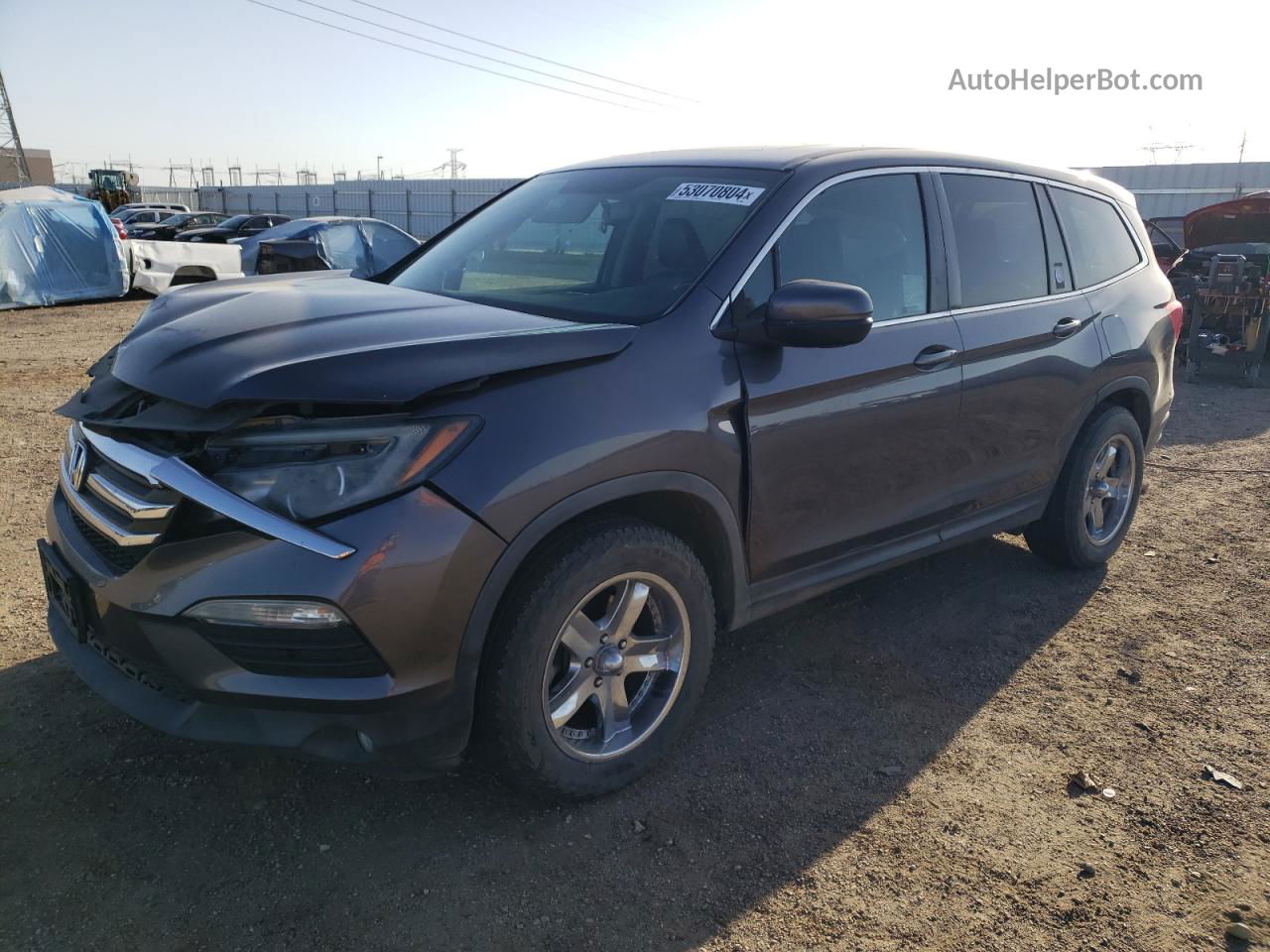 2017 Honda Pilot Exl Серый vin: 5FNYF6H59HB046928