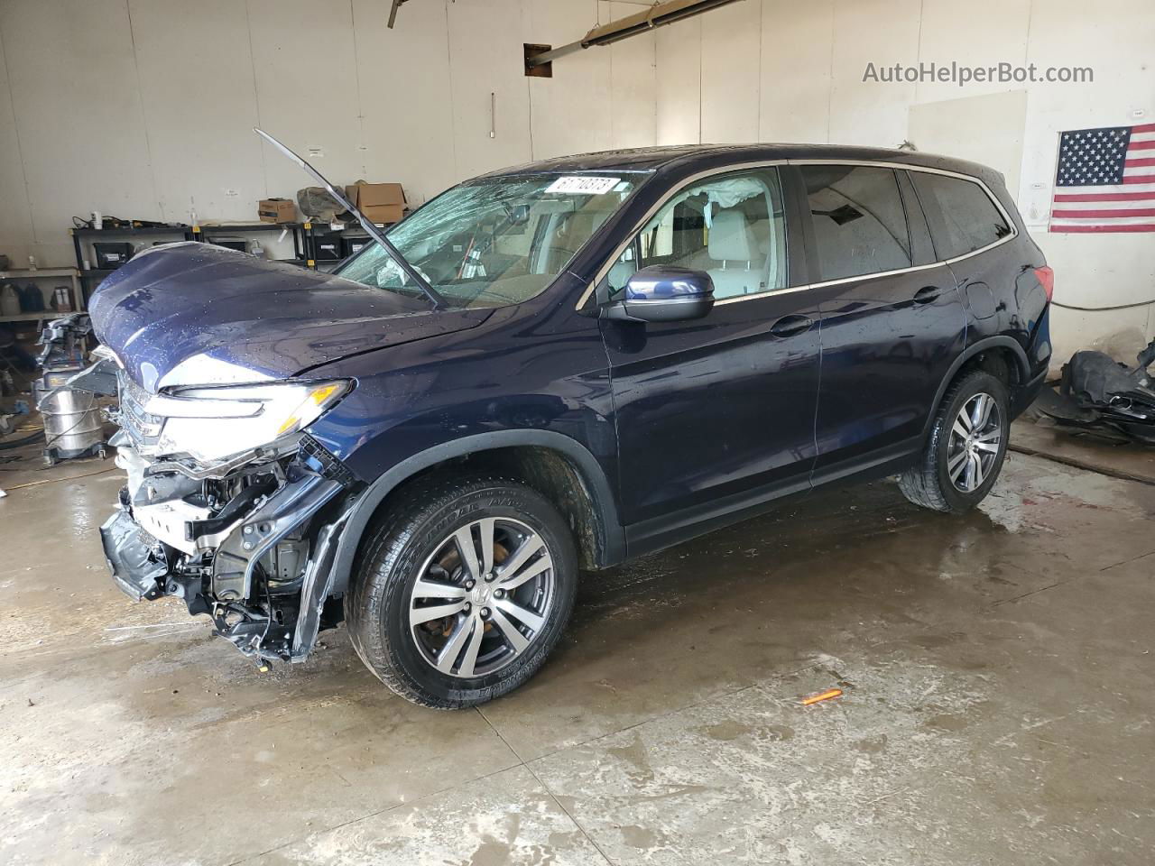 2017 Honda Pilot Exl Синий vin: 5FNYF6H5XHB006308