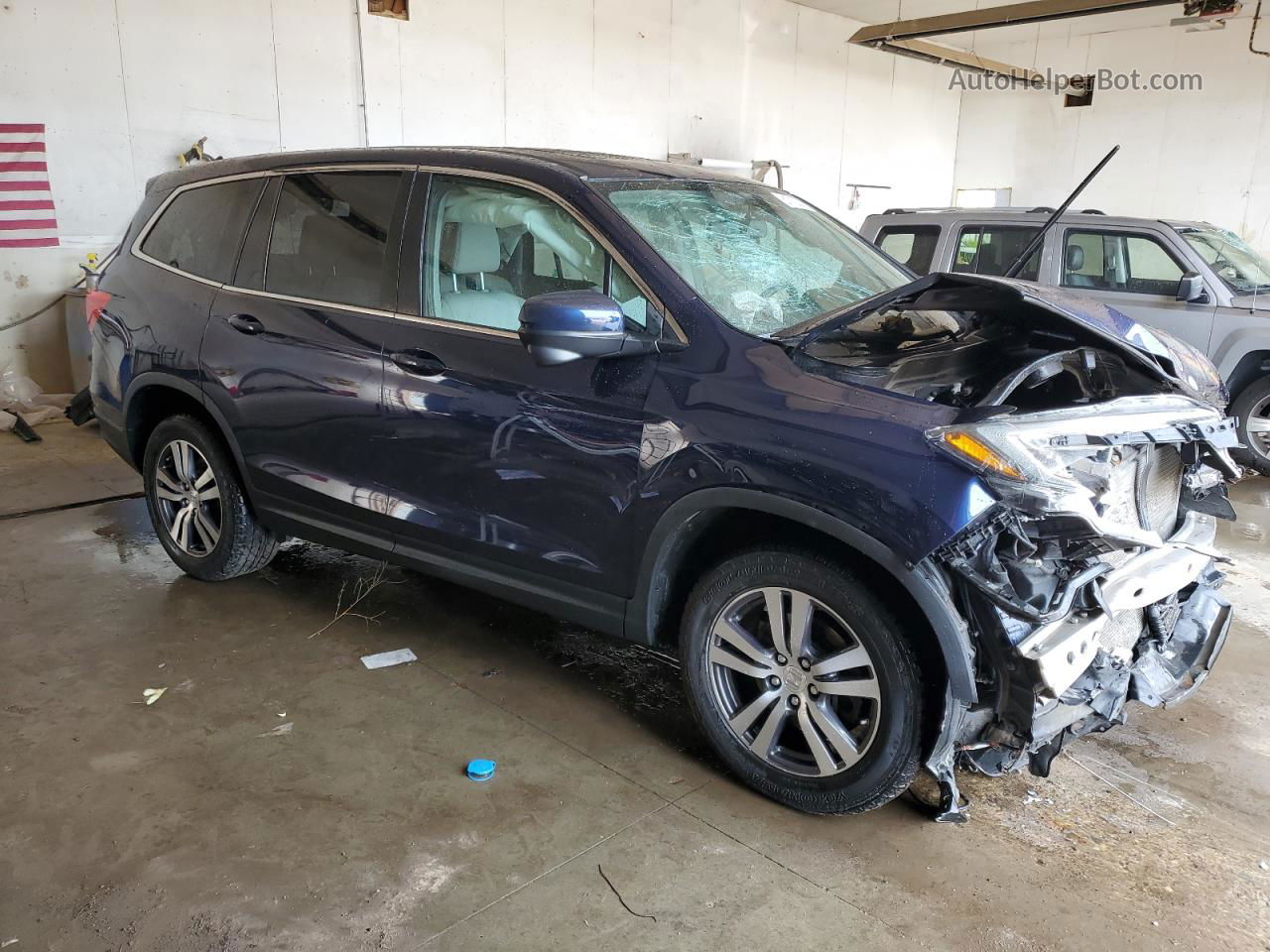 2017 Honda Pilot Exl Синий vin: 5FNYF6H5XHB006308