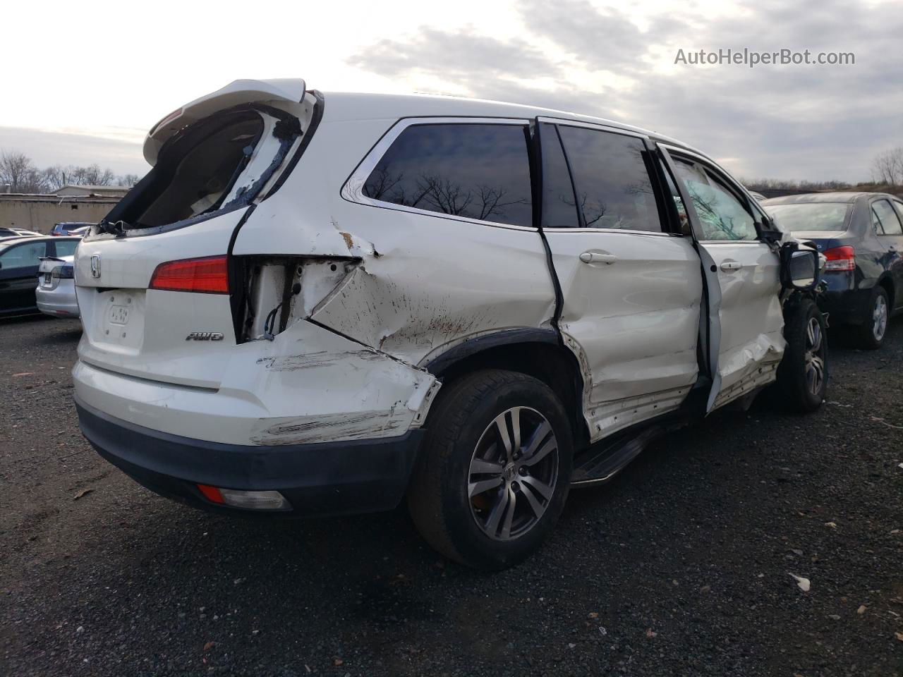 2016 Honda Pilot Exl White vin: 5FNYF6H62GB033977