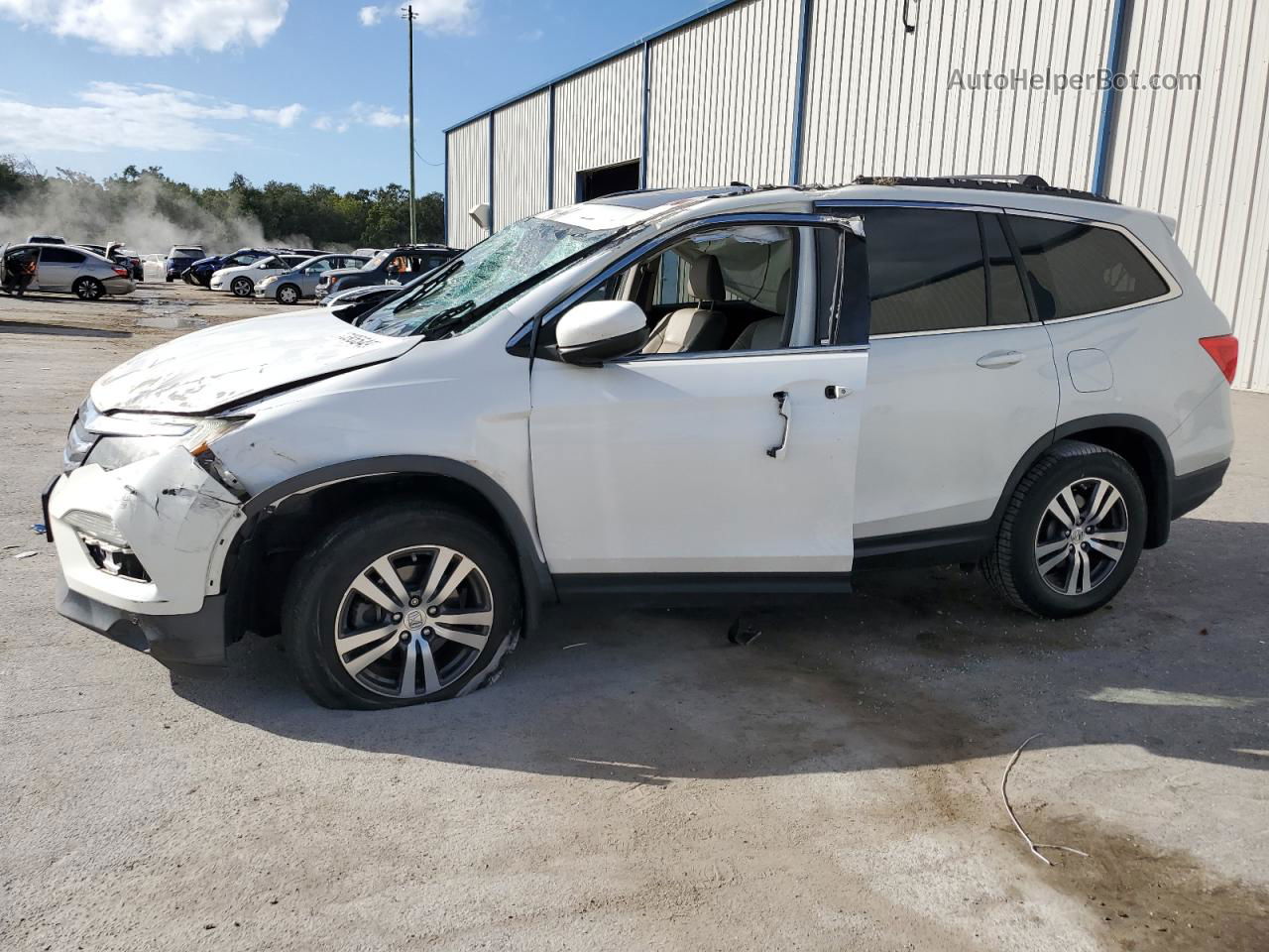 2017 Honda Pilot Exl White vin: 5FNYF6H63HB031527