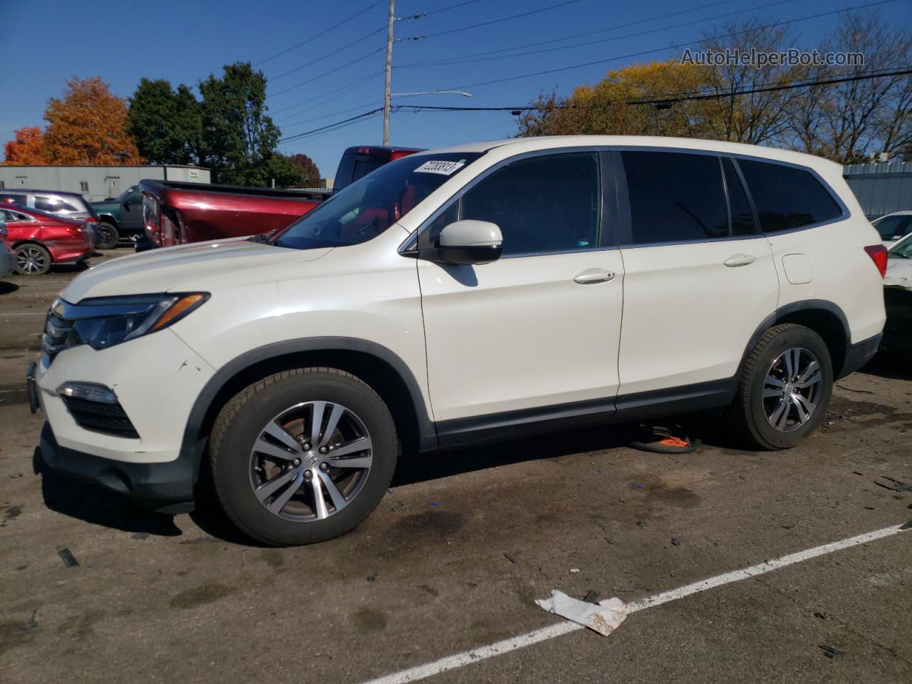 2016 Honda Pilot Exl White vin: 5FNYF6H64GB070836