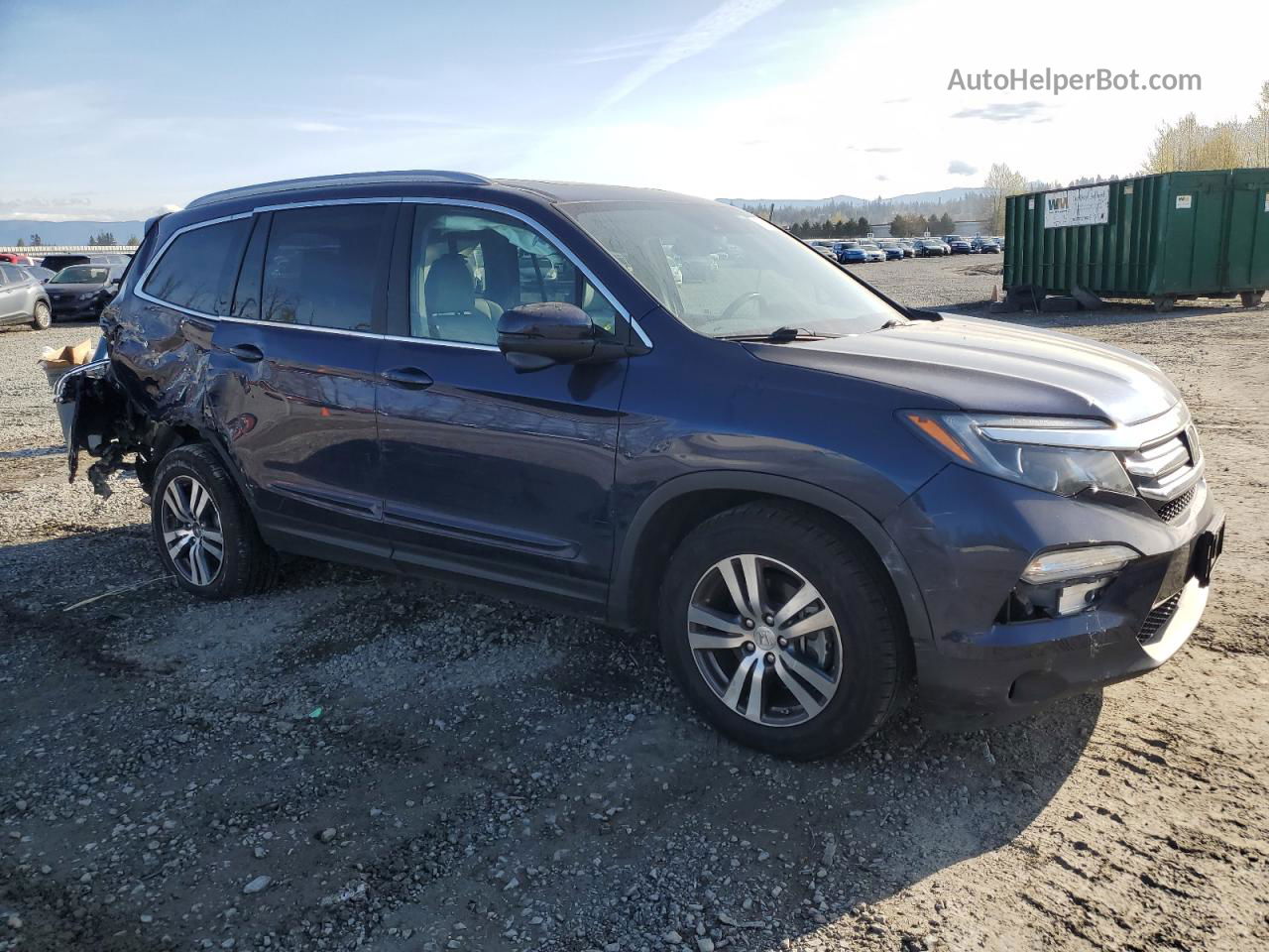 2017 Honda Pilot Exl Blue vin: 5FNYF6H66HB005147