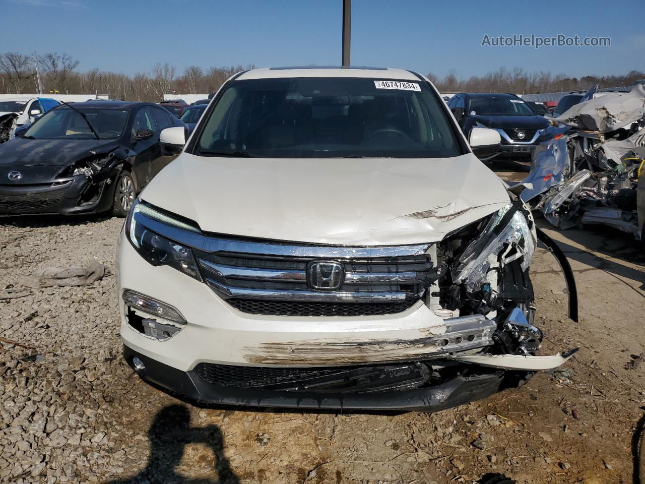 2017 Honda Pilot Exl White vin: 5FNYF6H6XHB022887