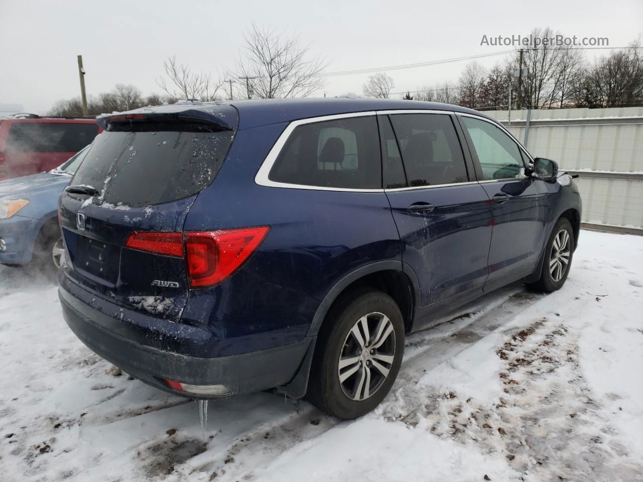 2016 Honda Pilot Exln Синий vin: 5FNYF6H73GB102877