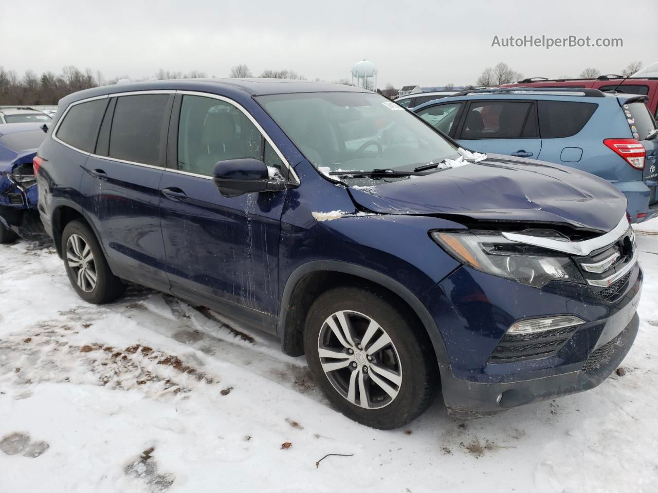 2016 Honda Pilot Exln Синий vin: 5FNYF6H73GB102877