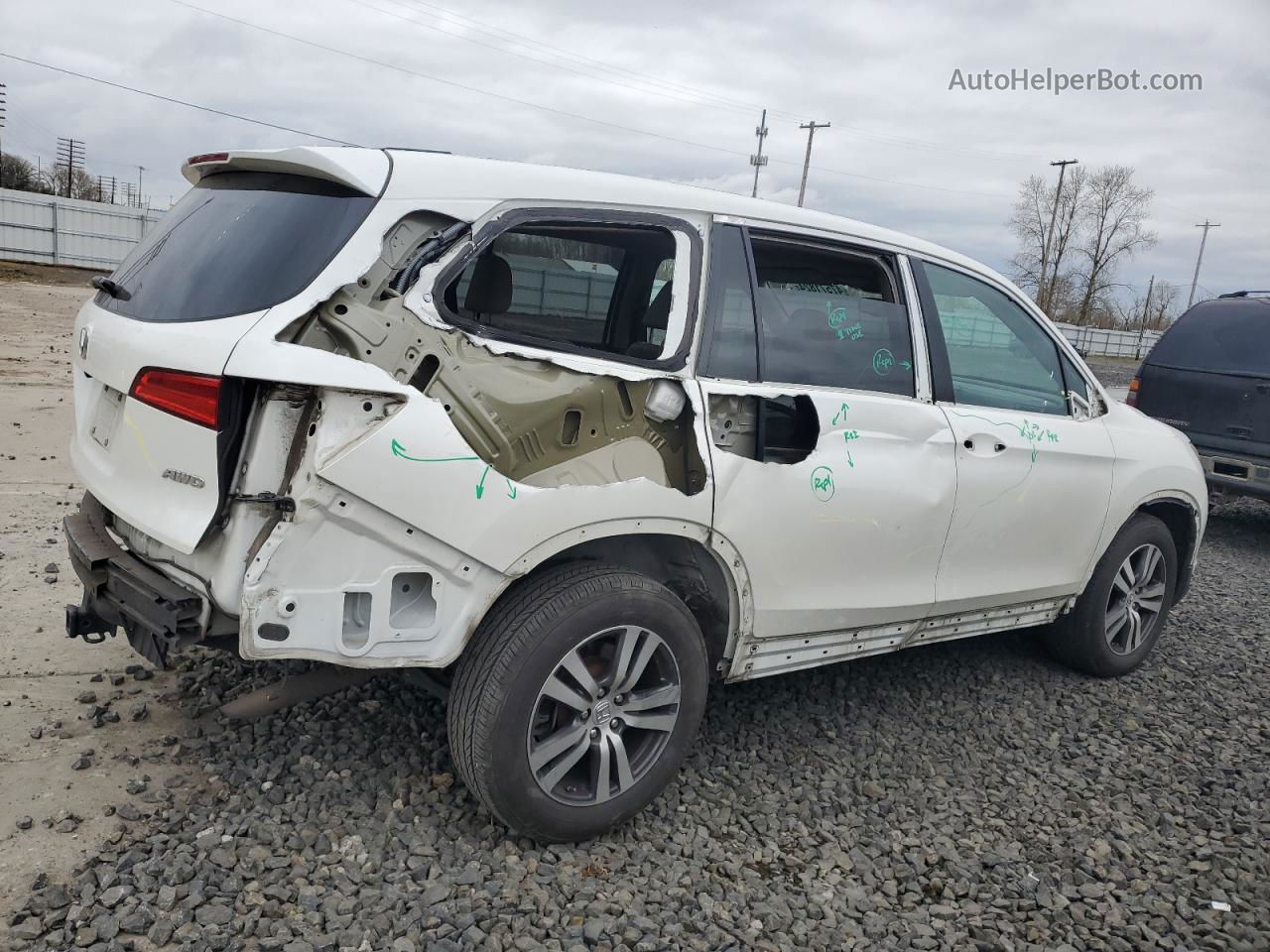 2016 Honda Pilot Exln Белый vin: 5FNYF6H76GB065212