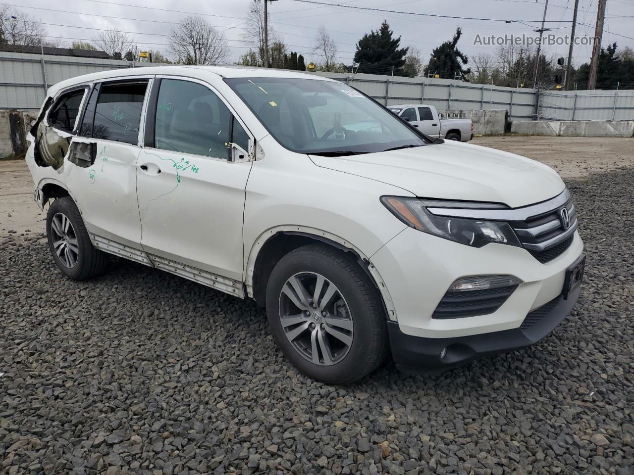 2016 Honda Pilot Exln White vin: 5FNYF6H76GB065212