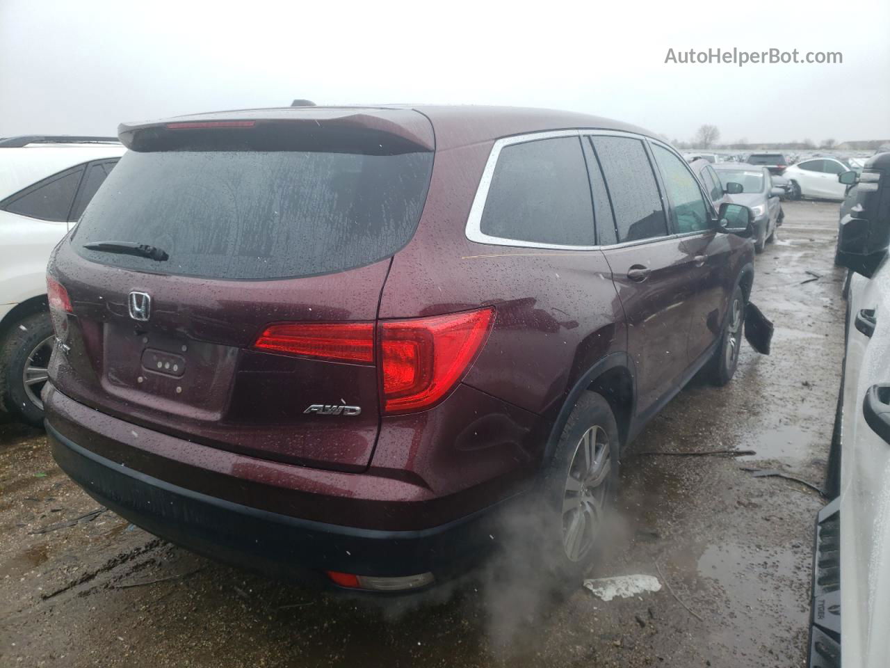 2016 Honda Pilot Exln Burgundy vin: 5FNYF6H78GB083940