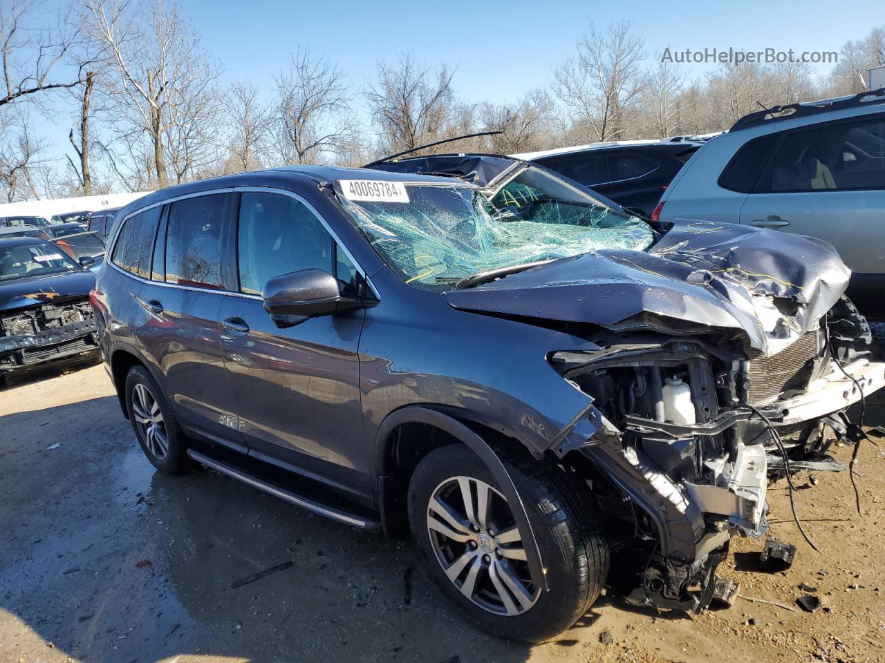 2016 Honda Pilot Exl Gray vin: 5FNYF6H80GB008402