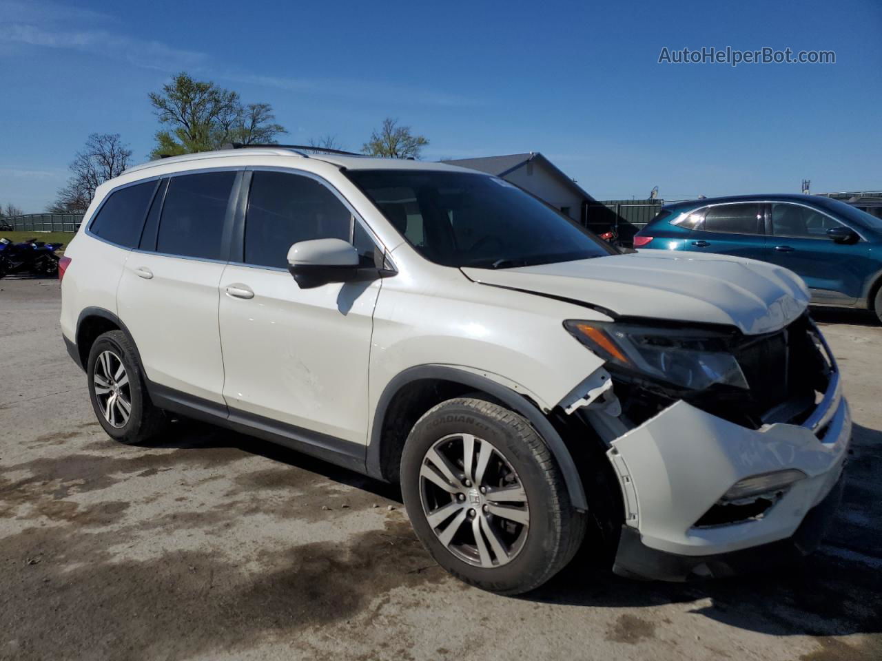 2016 Honda Pilot Exl White vin: 5FNYF6H80GB027791