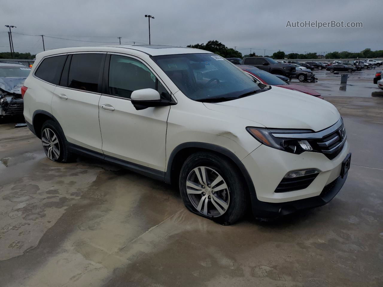 2016 Honda Pilot Exl White vin: 5FNYF6H80GB040797