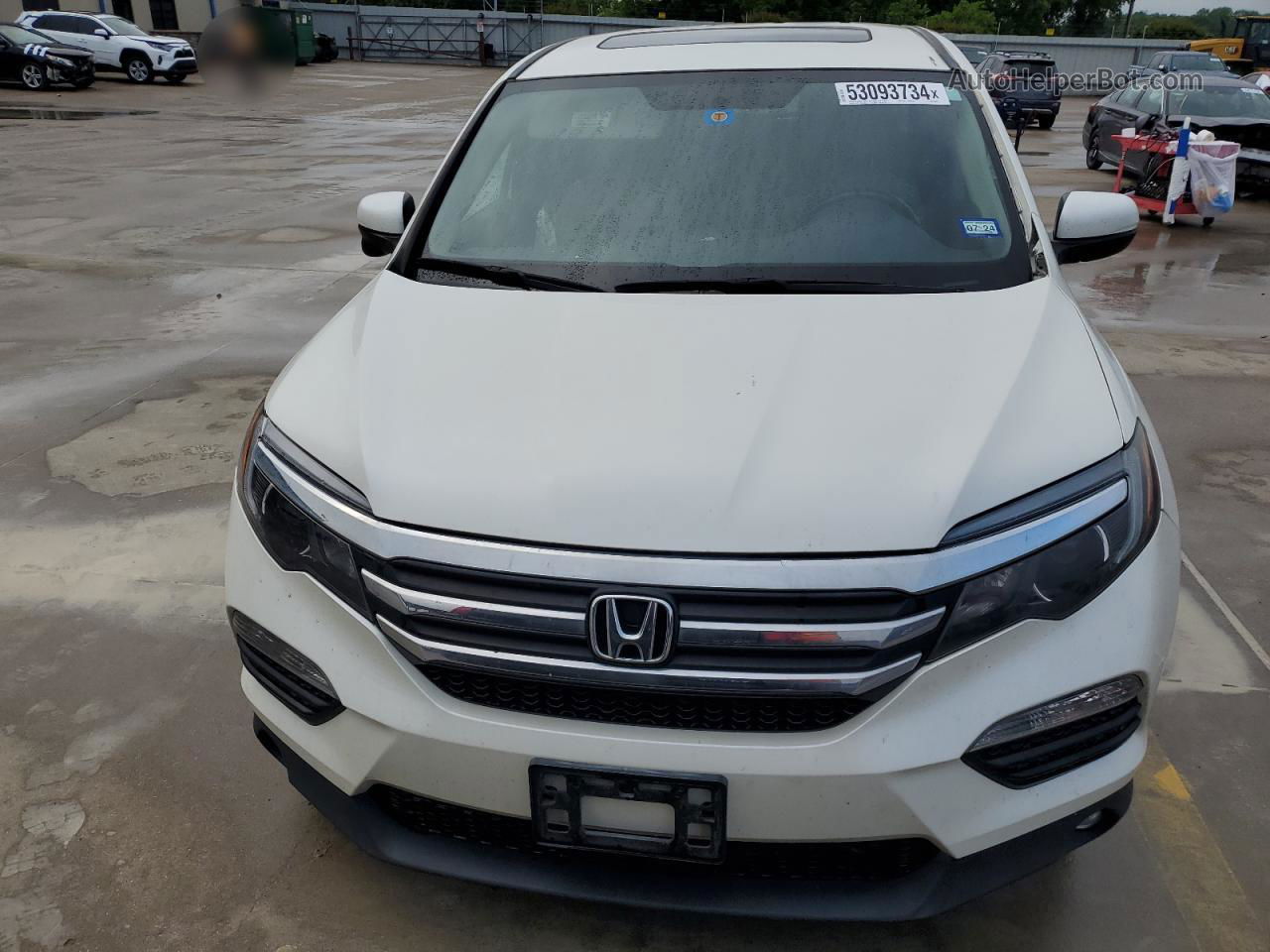 2016 Honda Pilot Exl White vin: 5FNYF6H80GB040797