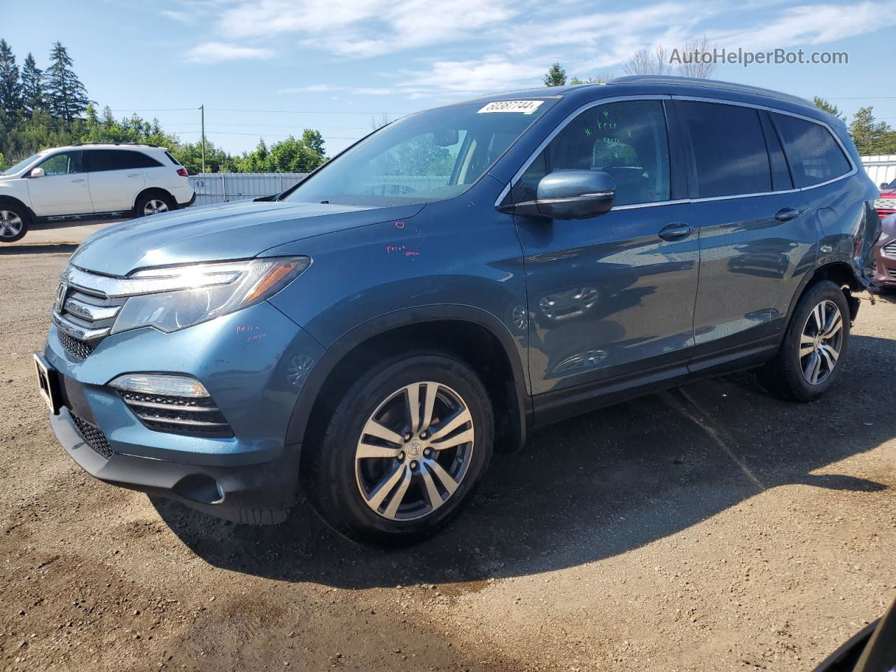 2016 Honda Pilot Exl Синий vin: 5FNYF6H87GB505379