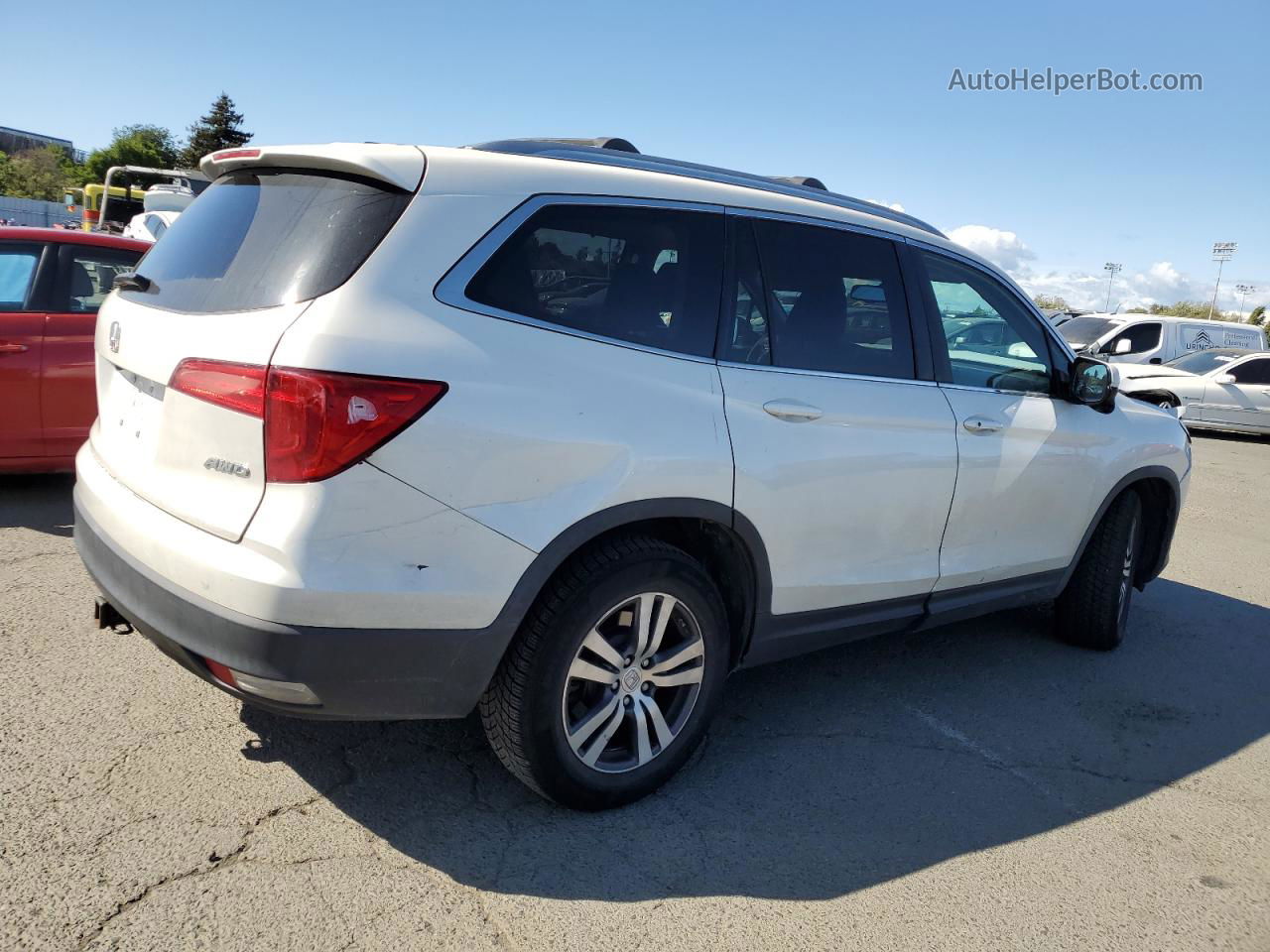 2017 Honda Pilot Exl White vin: 5FNYF6H87HB063186