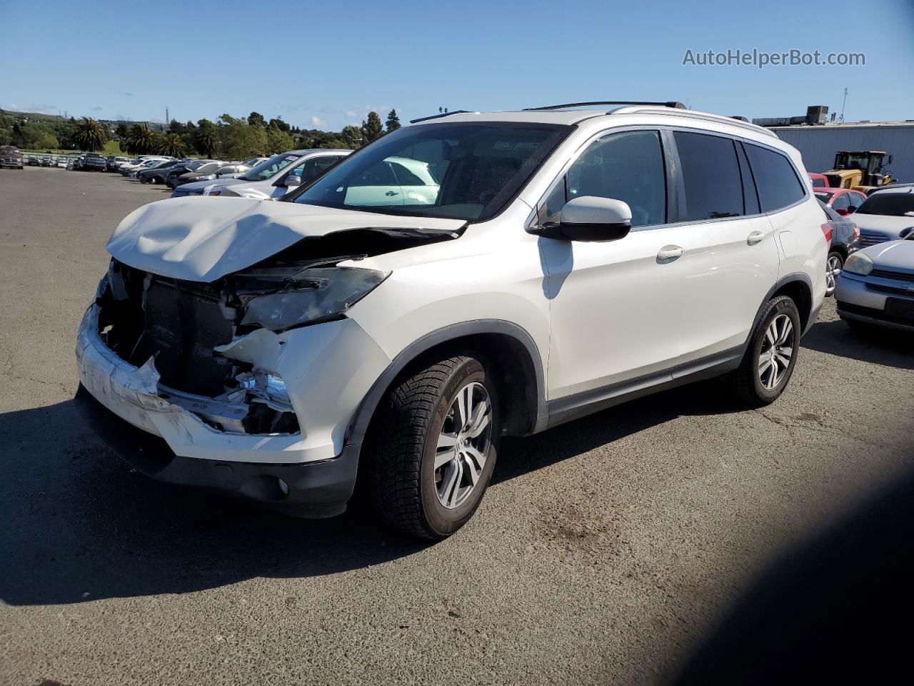 2017 Honda Pilot Exl White vin: 5FNYF6H87HB063186