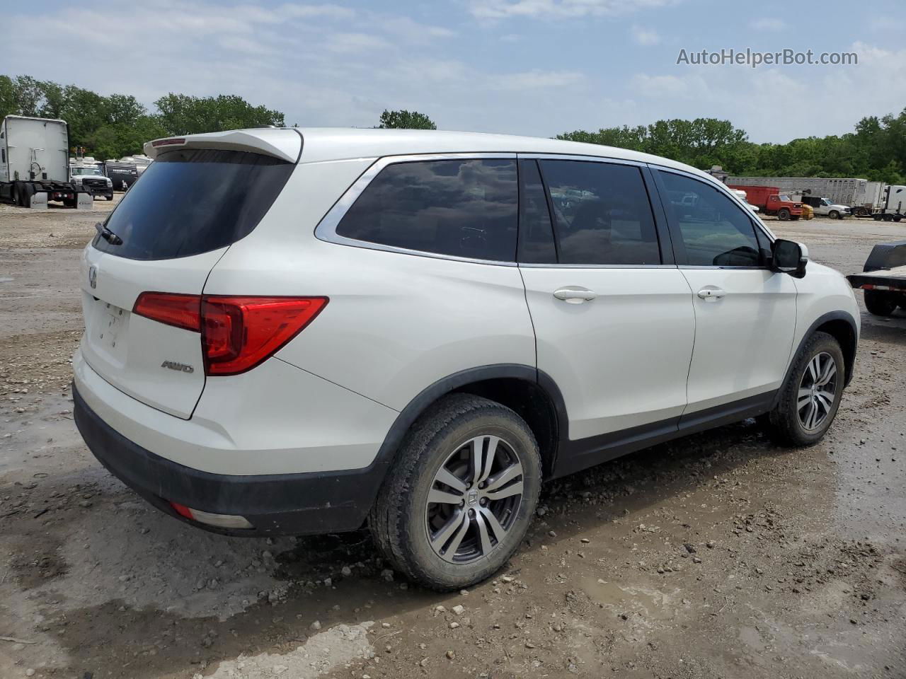 2017 Honda Pilot Exl White vin: 5FNYF6H89HB066140