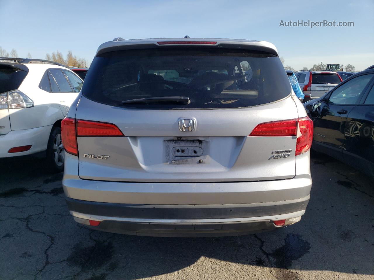 2016 Honda Pilot Touring Серебряный vin: 5FNYF6H90GB064980