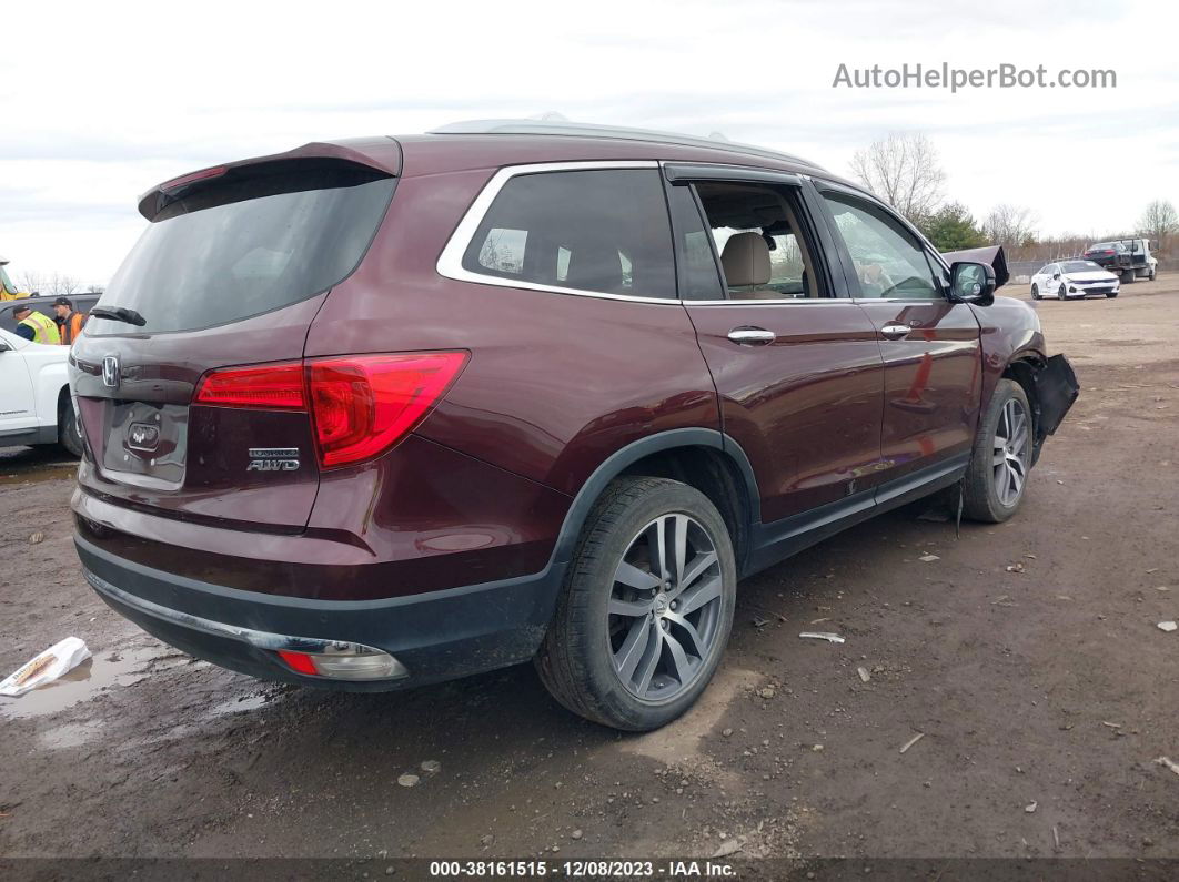 2017 Honda Pilot Touring Maroon vin: 5FNYF6H90HB014033