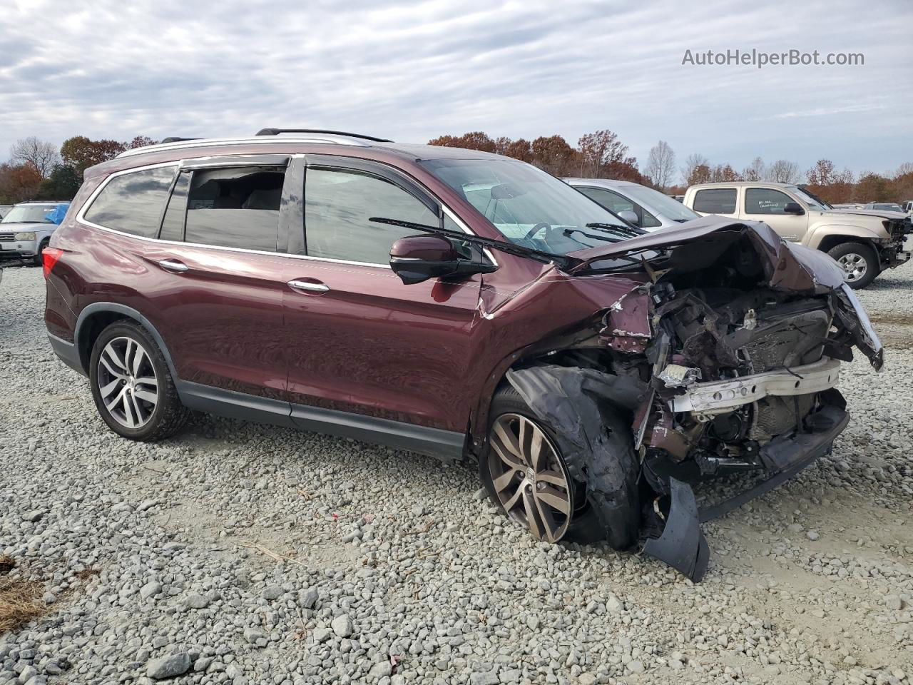 2016 Honda Pilot Touring Бордовый vin: 5FNYF6H92GB003923