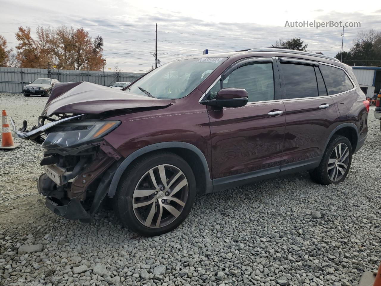 2016 Honda Pilot Touring Бордовый vin: 5FNYF6H92GB003923