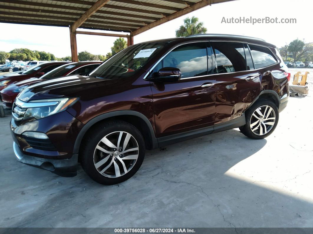 2017 Honda Pilot Touring Maroon vin: 5FNYF6H92HB054498