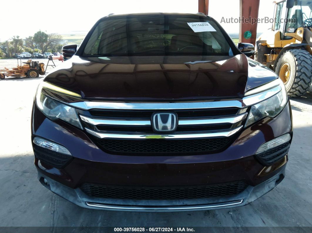 2017 Honda Pilot Touring Maroon vin: 5FNYF6H92HB054498