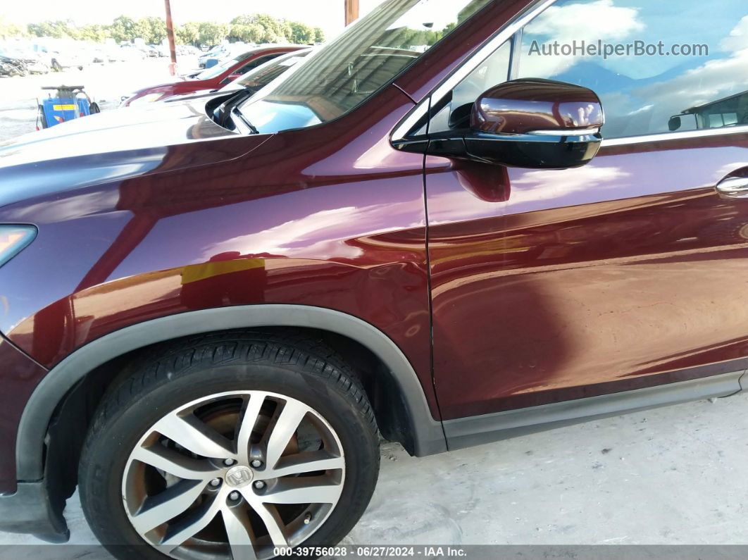 2017 Honda Pilot Touring Maroon vin: 5FNYF6H92HB054498