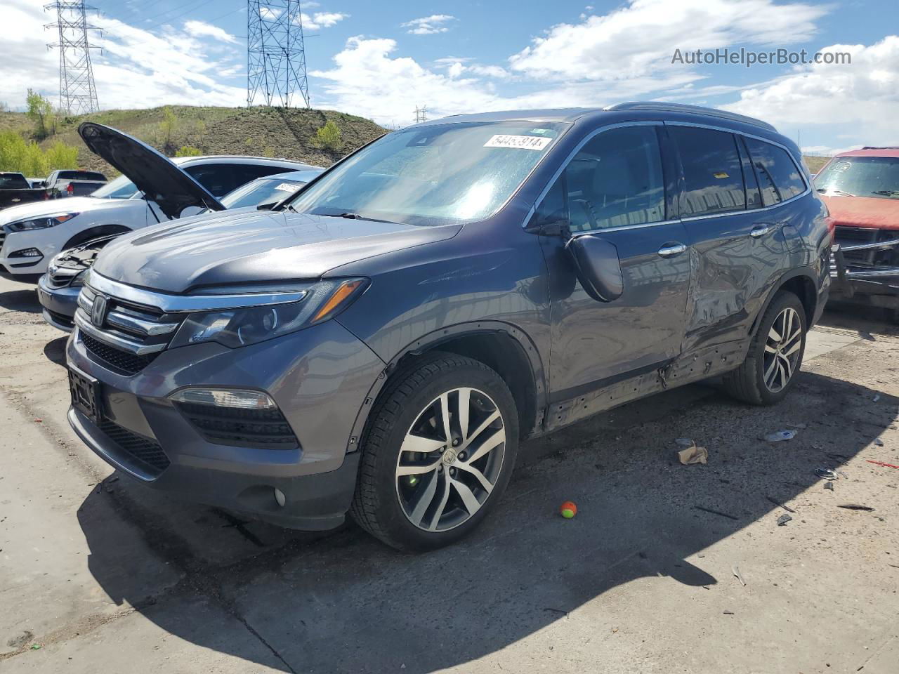 2017 Honda Pilot Touring Gray vin: 5FNYF6H93HB009988