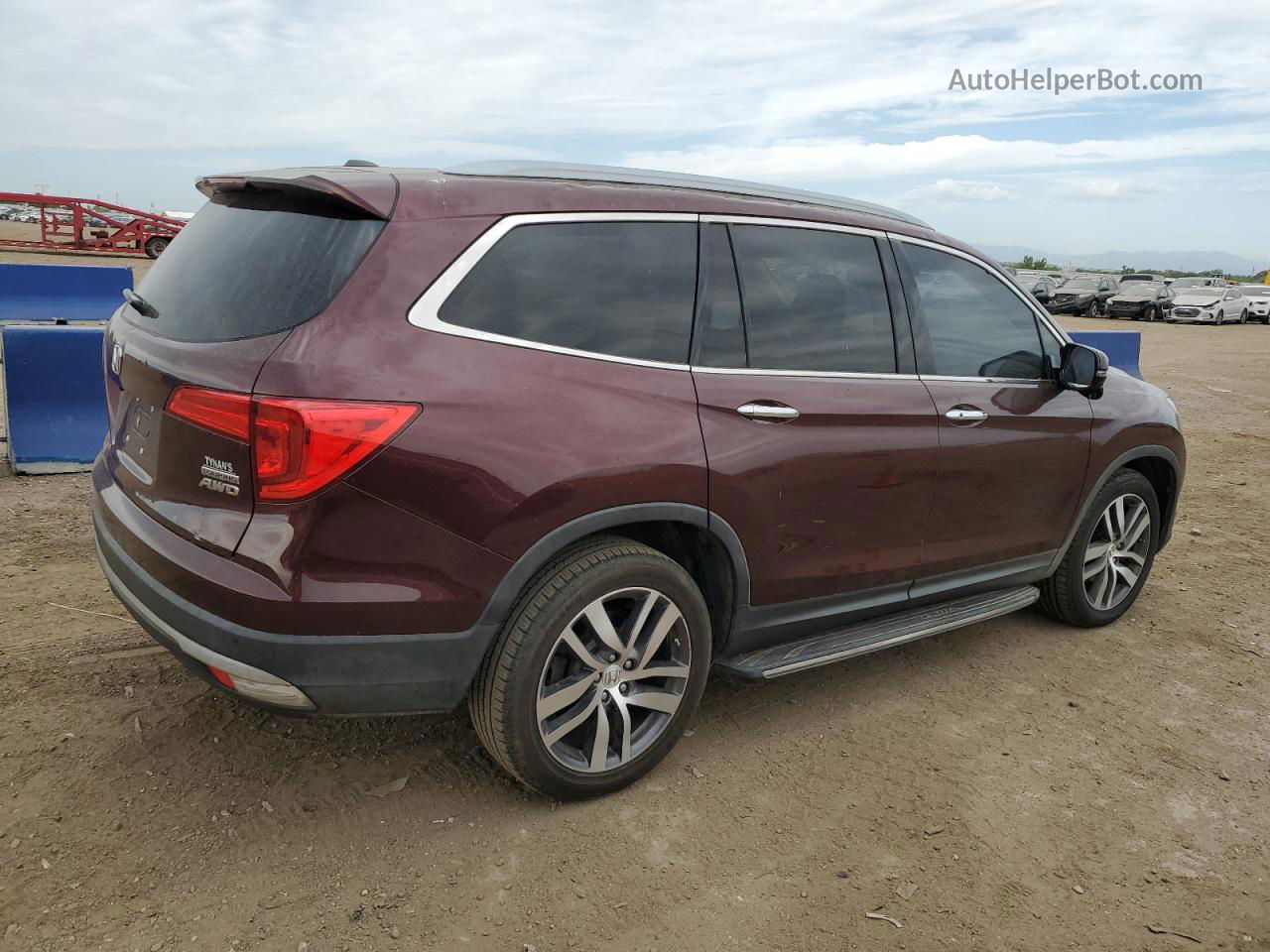 2016 Honda Pilot Touring Burgundy vin: 5FNYF6H94GB121889