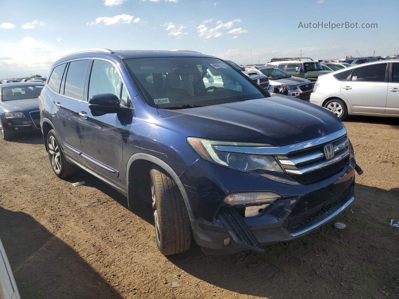 2017 Honda Pilot Touring Синий vin: 5FNYF6H98HB050990