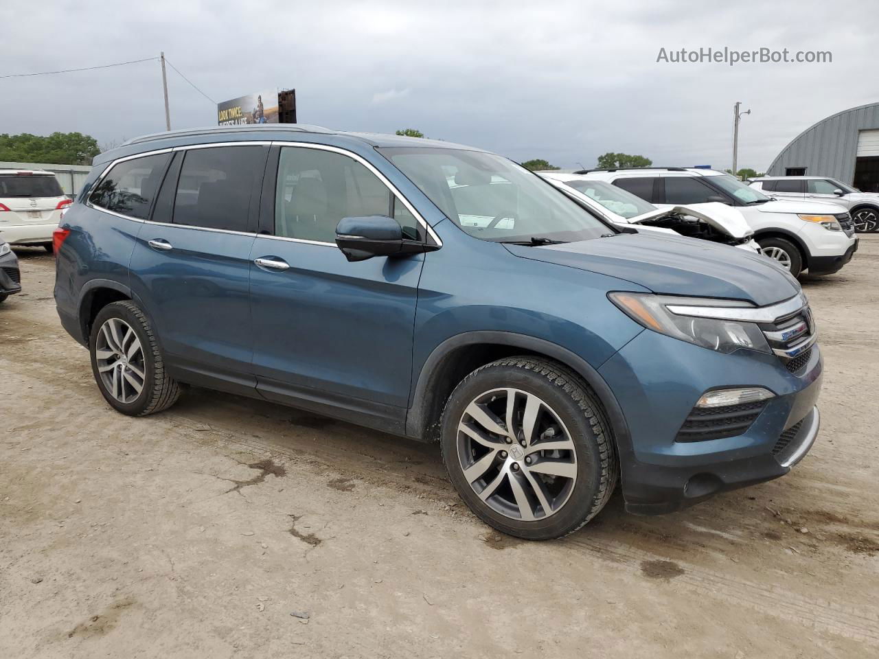 2016 Honda Pilot Touring Blue vin: 5FNYF6H99GB115537