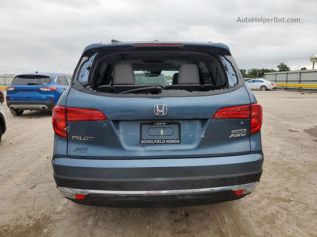 2016 Honda Pilot Touring Blue vin: 5FNYF6H99GB115537