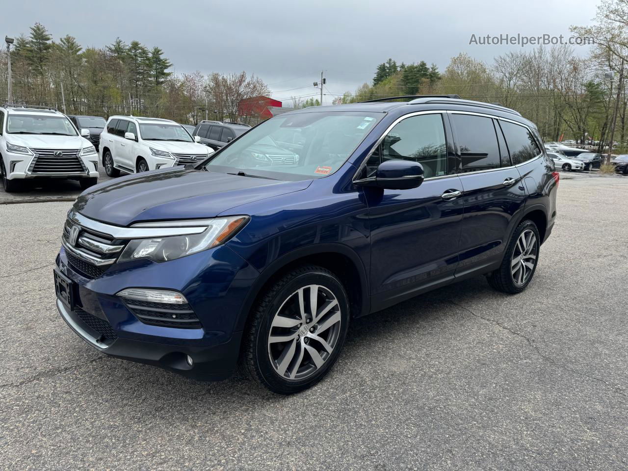 2017 Honda Pilot Touring Синий vin: 5FNYF6H99HB102465