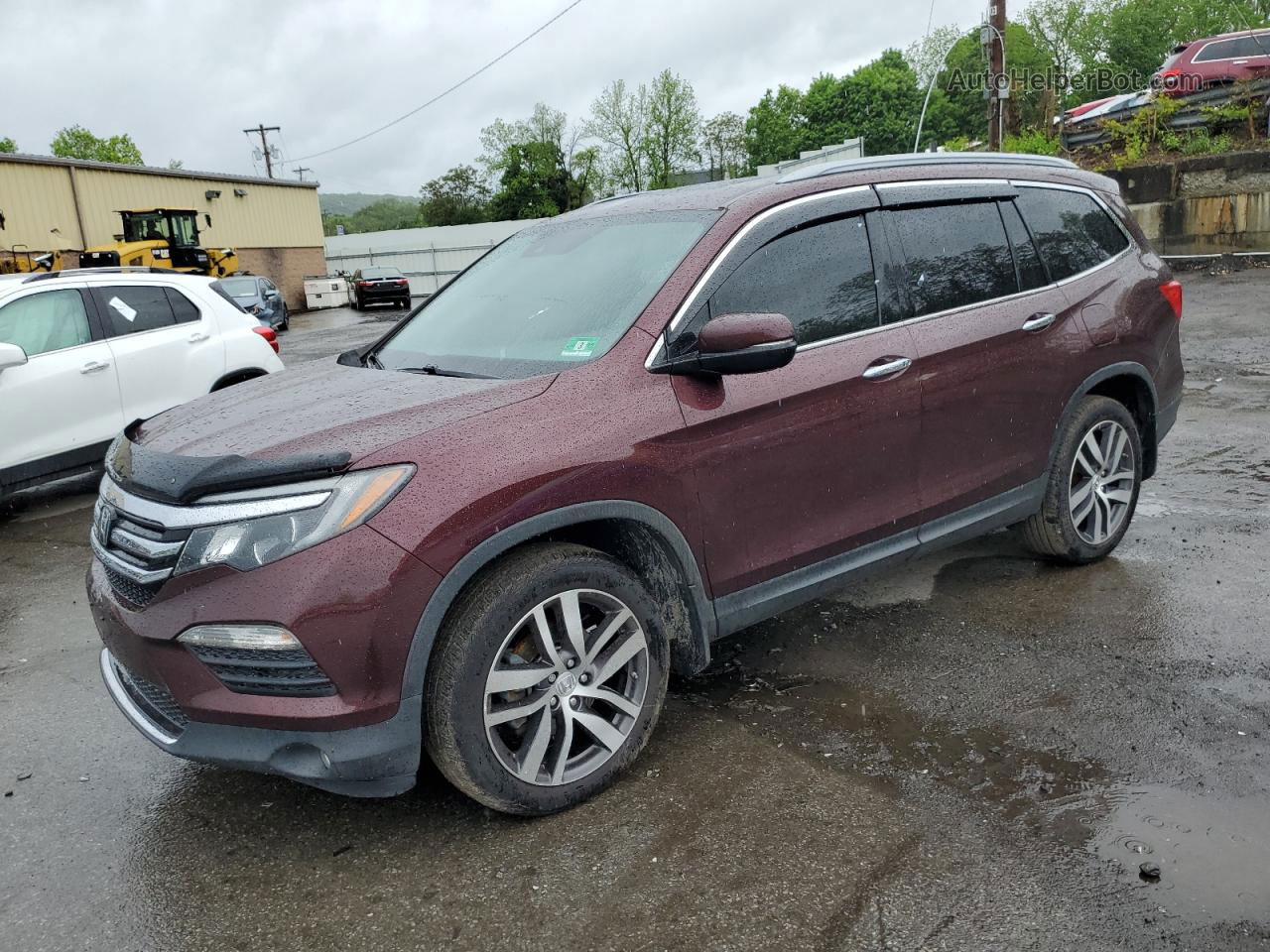 2016 Honda Pilot Touring Burgundy vin: 5FNYF6H9XGB126613