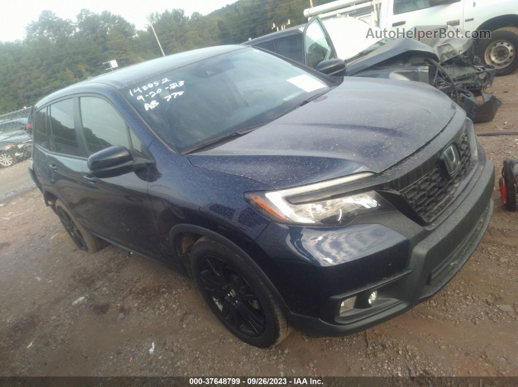 2019 Honda Passport Sport Blue vin: 5FNYF7H20KB008748