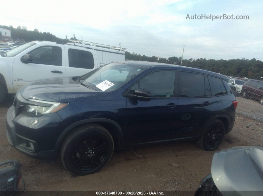 2019 Honda Passport Sport Blue vin: 5FNYF7H20KB008748