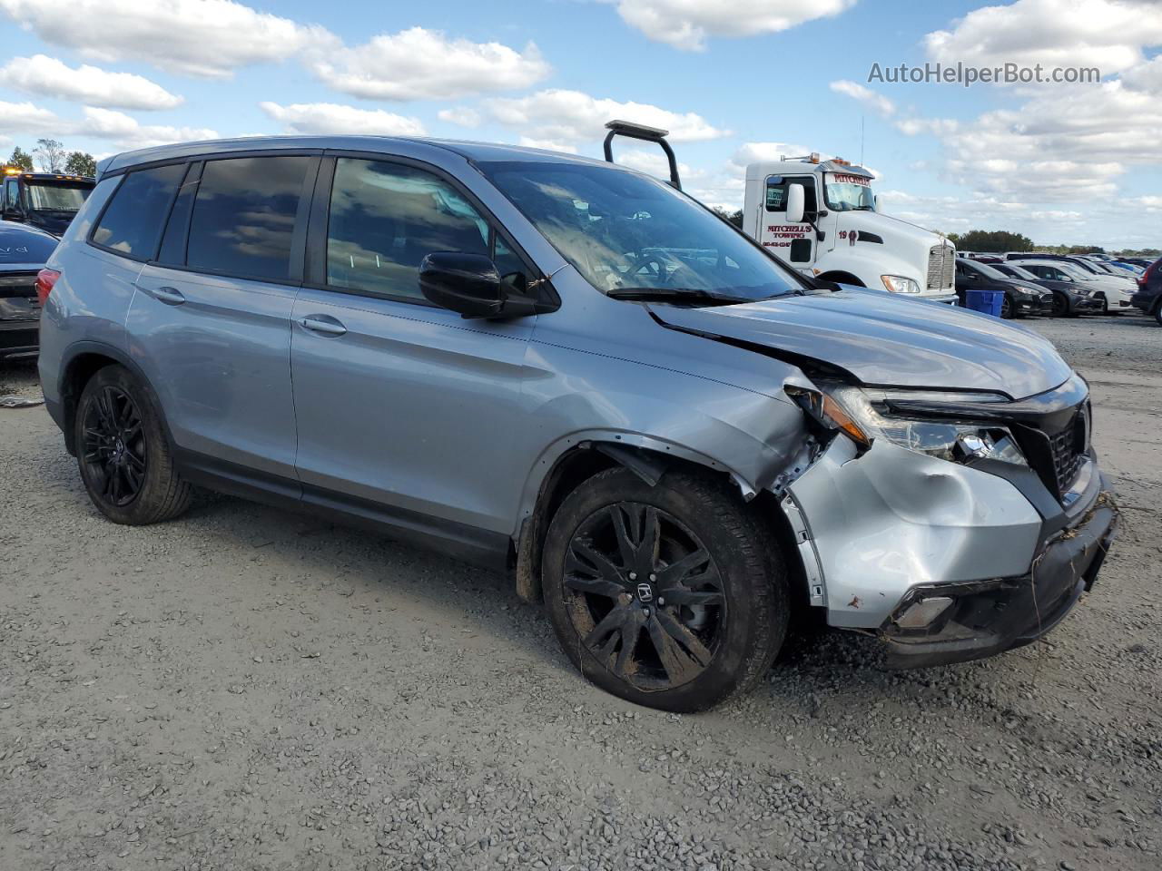 2019 Honda Passport Sport Silver vin: 5FNYF7H20KB011892