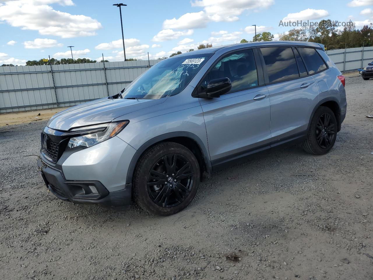 2019 Honda Passport Sport Silver vin: 5FNYF7H20KB011892