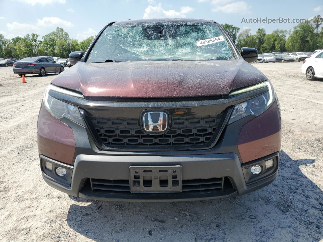 2019 Honda Passport Sport Burgundy vin: 5FNYF7H22KB005818