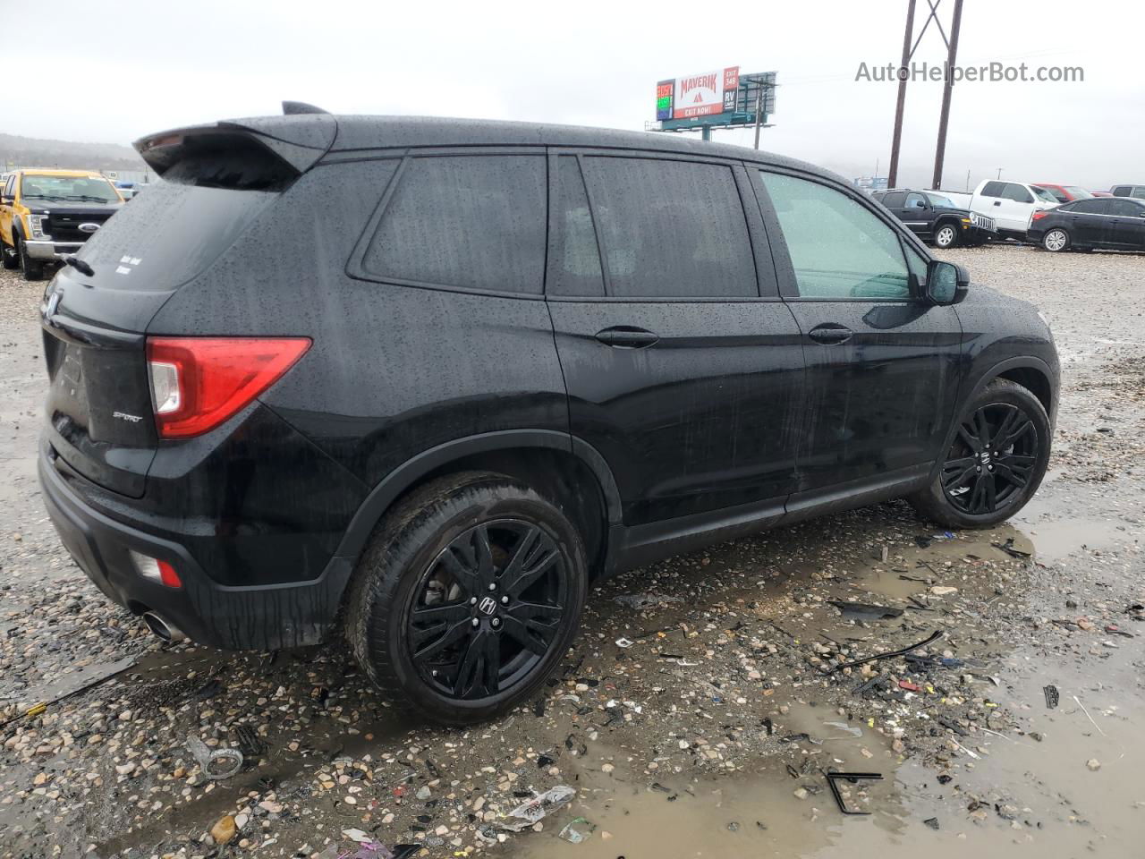 2019 Honda Passport Sport Black vin: 5FNYF7H22KB007391