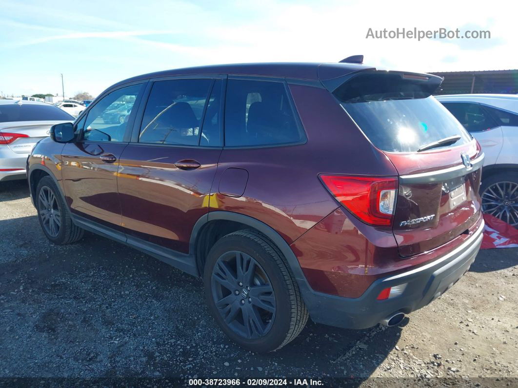 2019 Honda Passport Sport Burgundy vin: 5FNYF7H23KB005049